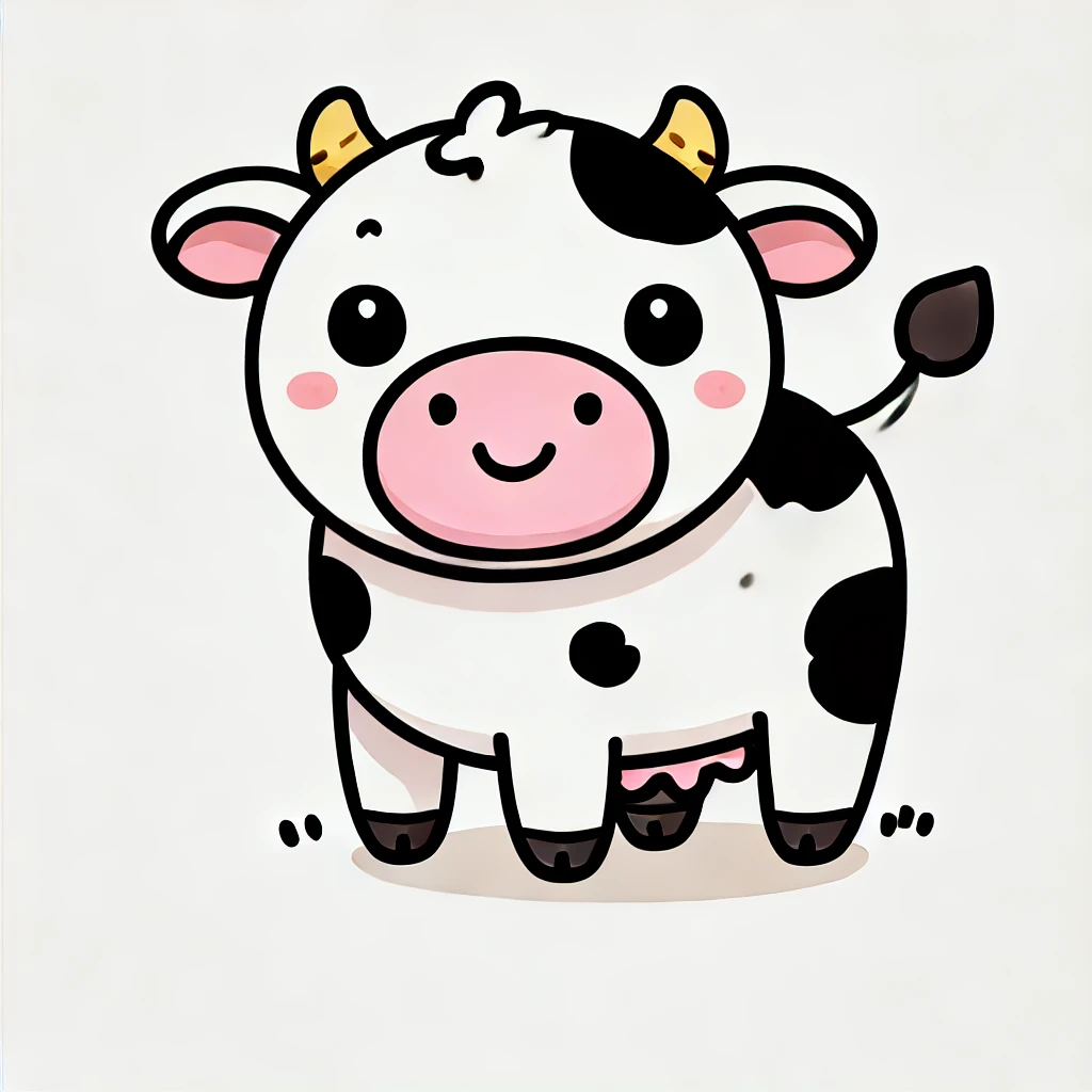 cute easy cow drawing