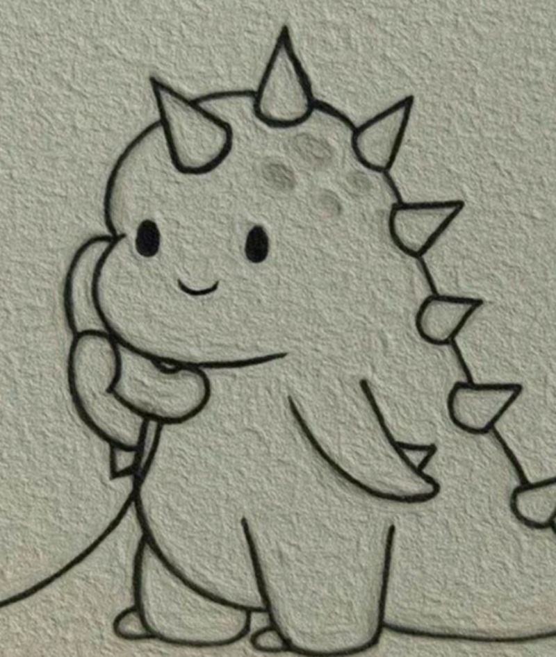 cute random things to draw dino on phone