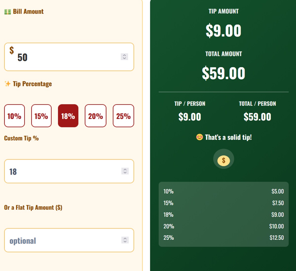 tip calculator