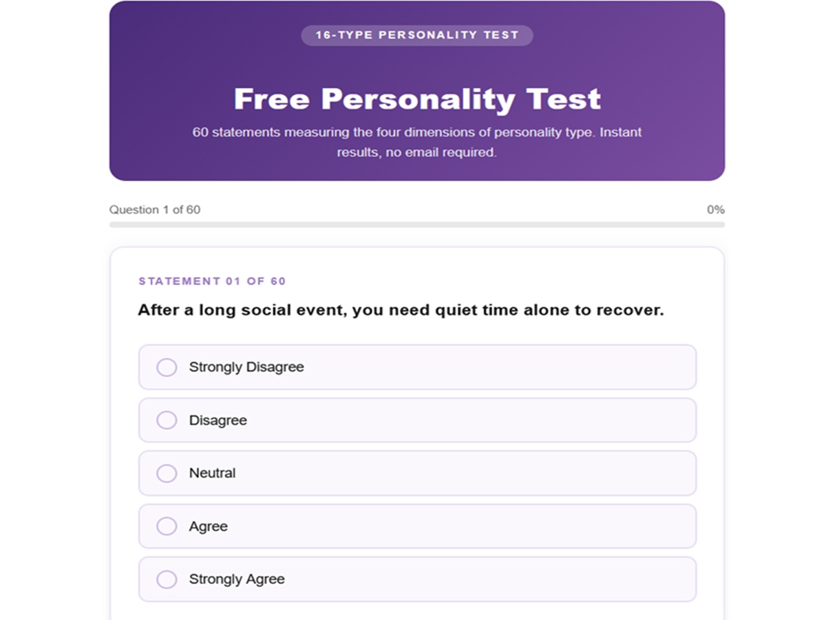 mbti personality test free